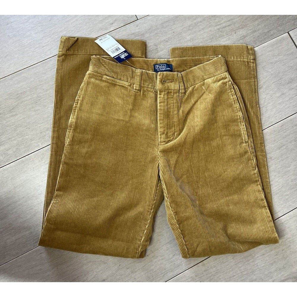 New Polo Ralph Lauren Big Boys Cords Pants  Sz 12 Mustard